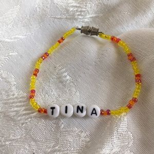 TINA 6 1/2” personalized beaded bracelet-NEW